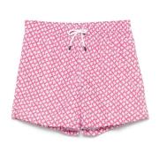 Polyester Zwemshorts met Elastische Riem Fedeli , Pink , Heren