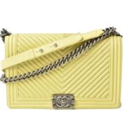 Pre-owned Leather chanel-bags Chanel Vintage , Yellow , Dames