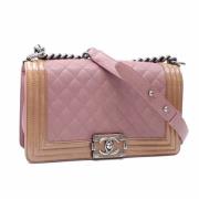 Pre-owned Leather chanel-bags Chanel Vintage , Pink , Dames