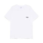 Wit Borstzak Crew Neck T-shirt Moschino , White , Heren