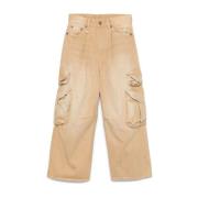 Cargo Multi Pocket Broek R13 , Brown , Dames