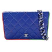 Pre-owned Leather chanel-bags Chanel Vintage , Blue , Dames