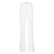 Ivoor Crêpe Broek met Zijrits Elisabetta Franchi , Beige , Dames