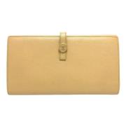 Pre-owned Leather wallets Chanel Vintage , Beige , Dames