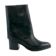 Zwarte Leren Laarzen Elvio Zanon , Black , Dames