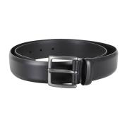 Zwarte leren riem met matte gesp Orciani , Black , Heren