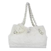 Pre-owned Leather chanel-bags Chanel Vintage , White , Dames