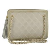 Pre-owned Leather chanel-bags Chanel Vintage , Beige , Dames