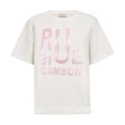 Pailletten Geborduurd T-shirt Roze Freequent , White , Heren