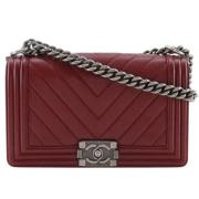 Pre-owned Leather chanel-bags Chanel Vintage , Red , Dames