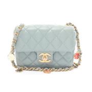 Pre-owned Leather chanel-bags Chanel Vintage , Blue , Dames