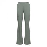 Khaki Flare Broek met Zakken &Co Woman , Green , Dames