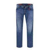 Verwijderbare Initialen Selvedge Jeans met Leren Label Tramarossa , Bl...