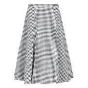 Zwarte katoenmix rok met ruitpatroon Marni , Black , Dames