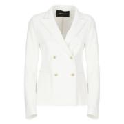 Witte Double-Breasted Blazer met Peak Revers Fabiana Filippi , White ,...