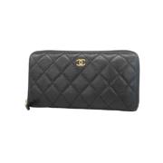 Pre-owned Leather wallets Chanel Vintage , Black , Dames