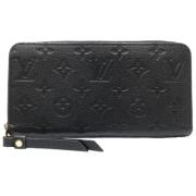 Pre-owned Leather wallets Louis Vuitton Vintage , Black , Unisex