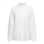 Feminine broderie anglaise blouse top &Co Woman , White , Dames