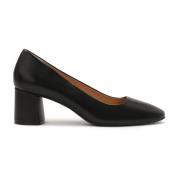 Zwarte leren pumps zonder versieringen Kazar , Black , Dames