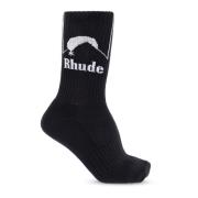 Sokken met logo Rhude , Black , Heren