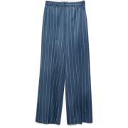 Blauwe Palazzo Broek met Pinstripes Ermanno Scervino , Blue , Dames