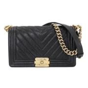 Pre-owned Leather chanel-bags Chanel Vintage , Black , Dames