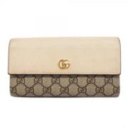 Pre-owned Leather wallets Gucci Vintage , Beige , Dames