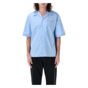 Bowling Shirt met Logo Marni , Blue , Heren