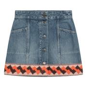 Mini Rok in Trendy Stijl Valentino Garavani , Blue , Dames