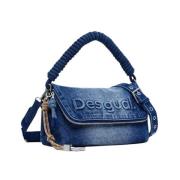 Stijlvolle Polyurethaan Handtas voor Vrouwen Desigual , Blue , Dames