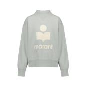 Katoenen Moby Sweatshirt Lange Mouw Logo Isabel Marant , Gray , Dames