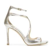 Elegante Leren Sandalen met Gevormde Bandjes Jimmy Choo , Beige , Dame...