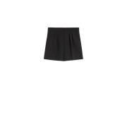 Wollen Shorts met Hoge Taille Max Mara , Black , Dames