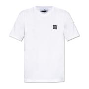 T-shirt met logo Stone Island , White , Heren