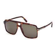 Blonde Havana/Green Zonnebril Tom Ford , Brown , Unisex