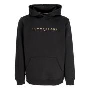 Gouden Hoodie Zwarte Sweatshirt Tommy Hilfiger , Black , Heren