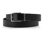 Heren leren riem zwart Tommy Hilfiger , Black , Heren