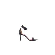 Zwarte leren sandaal met hak Carolina Herrera , Black , Dames