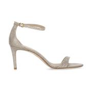 Strass Enkelband Leren Sandalen Stuart Weitzman , Gray , Dames