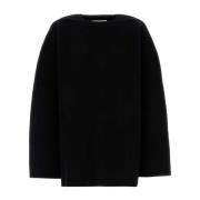 Oversize Zwart Wollen Trui Jil Sander , Black , Dames