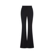 Zwarte Wollen Flared Broek Alexander McQueen , Black , Dames