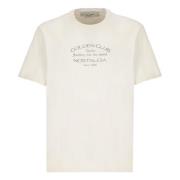 Wit Katoenen T-shirt met Logo Golden Goose , White , Heren