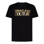 Zwarte Aw23 Heren T-Shirt Upgrade Versace Jeans Couture , Black , Here...