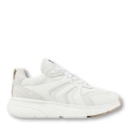 Beige Sneaker met Geperforeerd Leer Via Vai , White , Dames