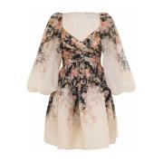 Bloemen Draped Mini Jurk Zimmermann , Multicolor , Dames