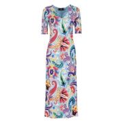 Bloemen V-hals jurk Multicolor Etro , Multicolor , Dames