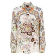 Multicolor Paisley Zijden Overhemd met Kraag Etro , Multicolor , Dames