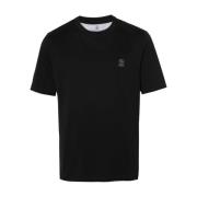 Zwarte T-shirts en Polos Brunello Cucinelli , Black , Heren