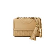 Leather shoulder-bags Tory Burch , Beige , Dames