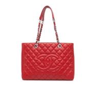 Pre-owned Leather totes Chanel Vintage , Red , Dames